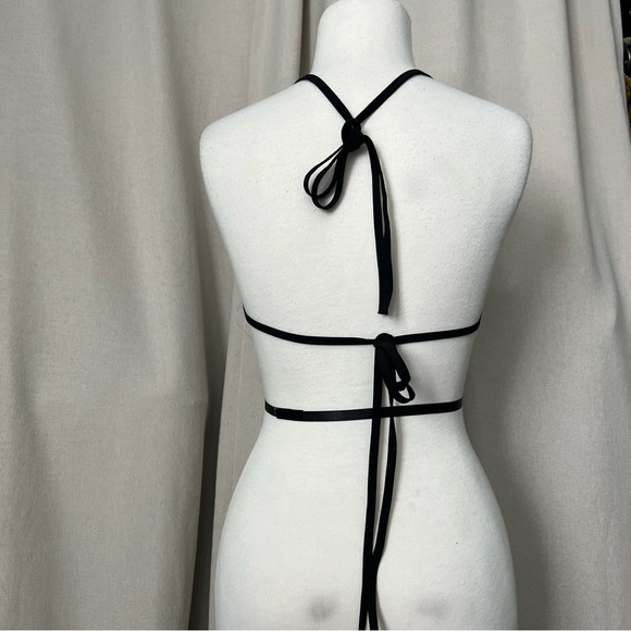 FLAUNT IT TIE BACK HANKER-CHIEF HALTER TOP Black Large - Picture 8 of 14